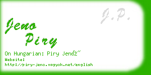 jeno piry business card